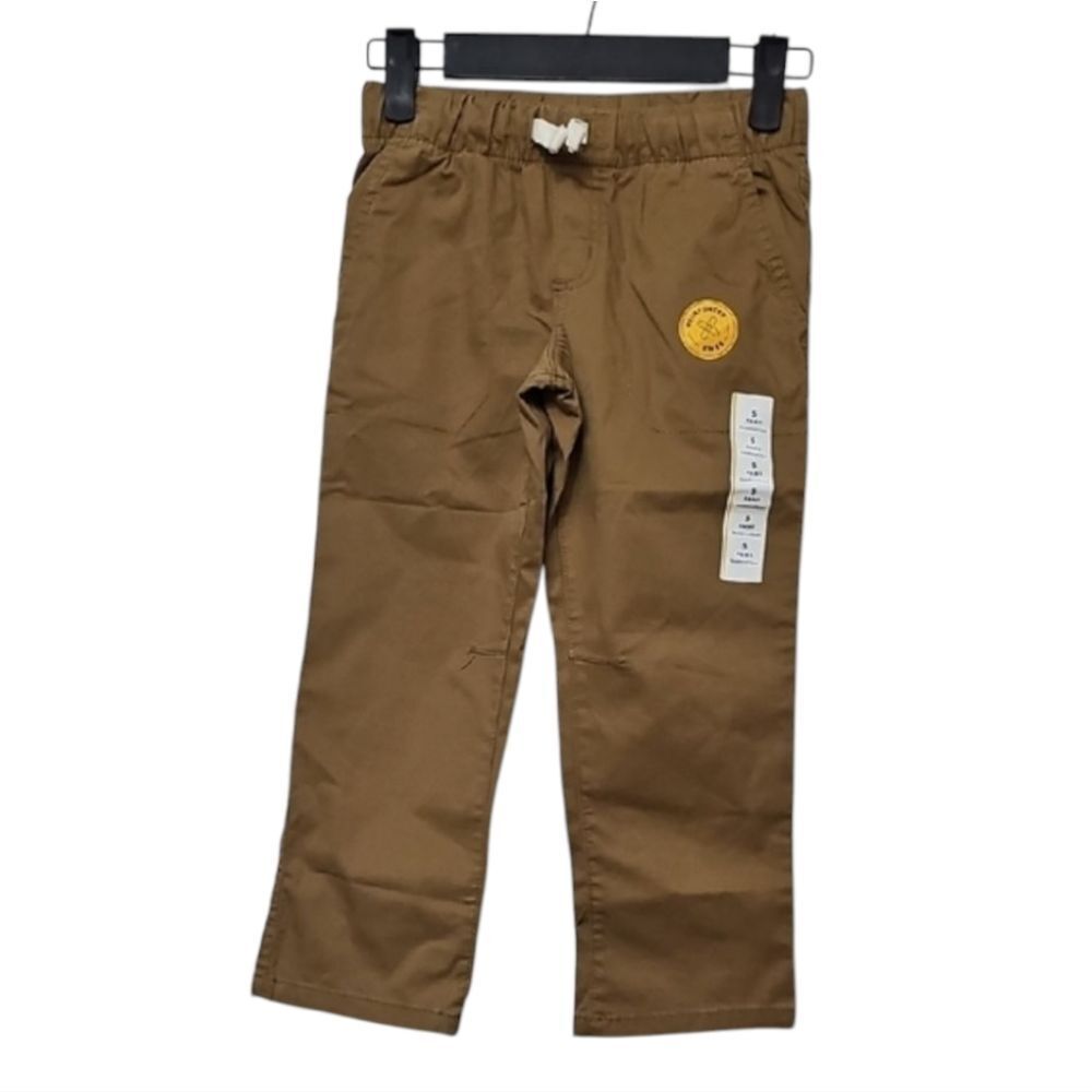 Cat & Jack Brown Casual Pants with Reinforced Knee Elastic Waist Size 5T
